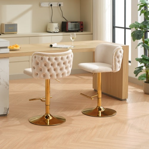 Tufted Swivel Bar Stool