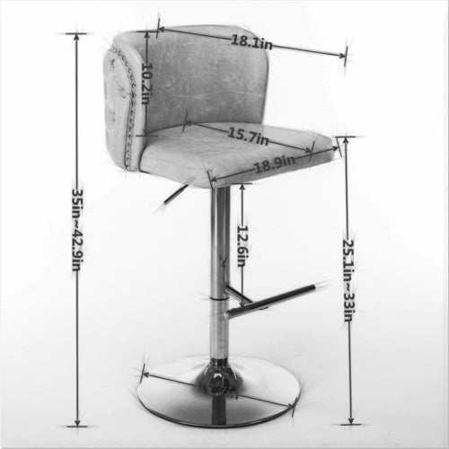 Tufted Swivel Bar Stool