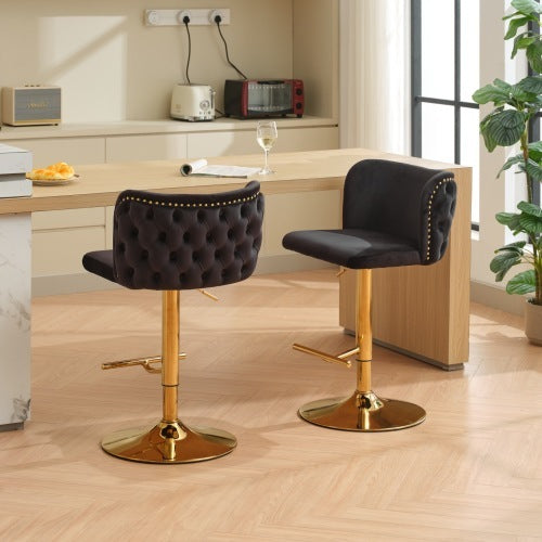 Tufted Swivel Bar Stool