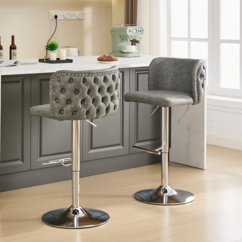 Tufted Swivel Bar Stool