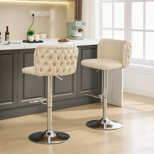 Tufted Swivel Bar Stool
