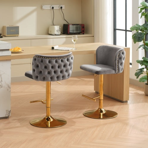 Tufted Swivel Bar Stool