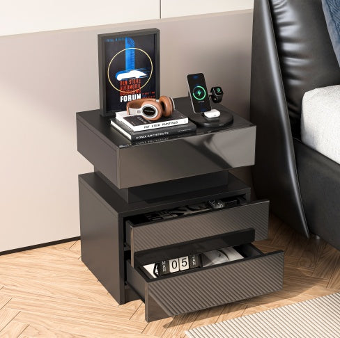 Modern Black Nightstand