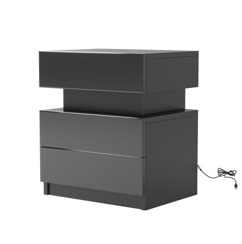 Modern Black Nightstand
