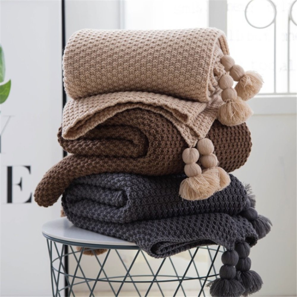 Fringed Wool Shawl Blanket