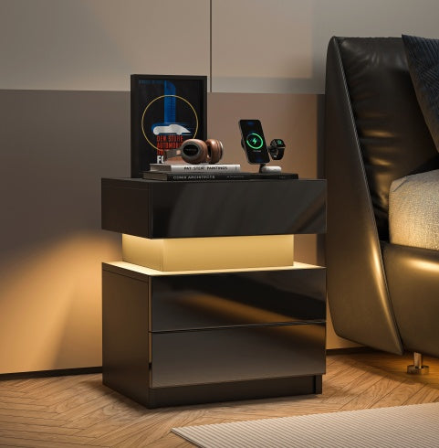 Modern Black Nightstand