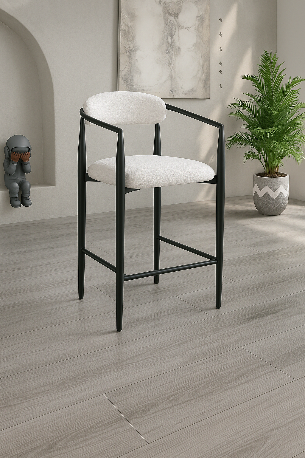 Boucle Bar Stools Set