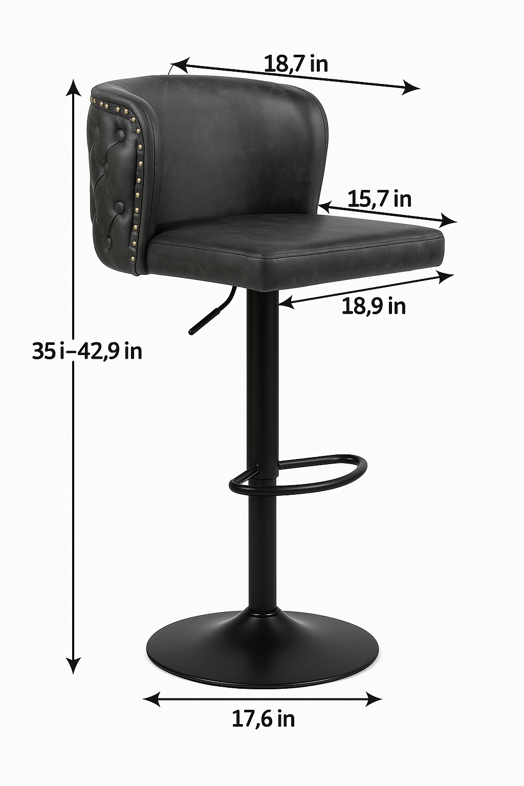 Tufted Swivel Bar Stool