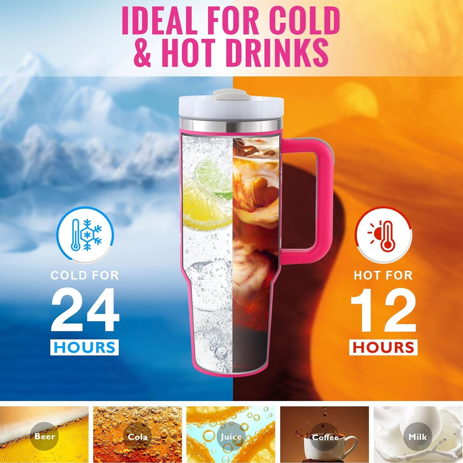 40 Oz Tumbler Stainless Steel Coffee Cup