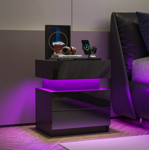 Modern Black Nightstand